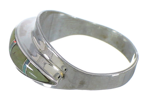 Turquoise And Opal Silver Southwest Ring Size 6-1/2 EX44520